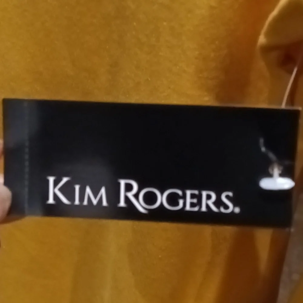 NWT KIM ROGERS gold crew neck 3/4 blouse Size XL - Picture 8 of 8